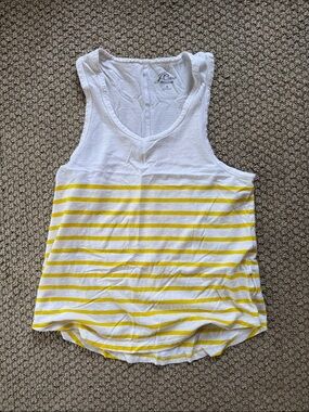 J. Crew White & Yellow Striped Tank